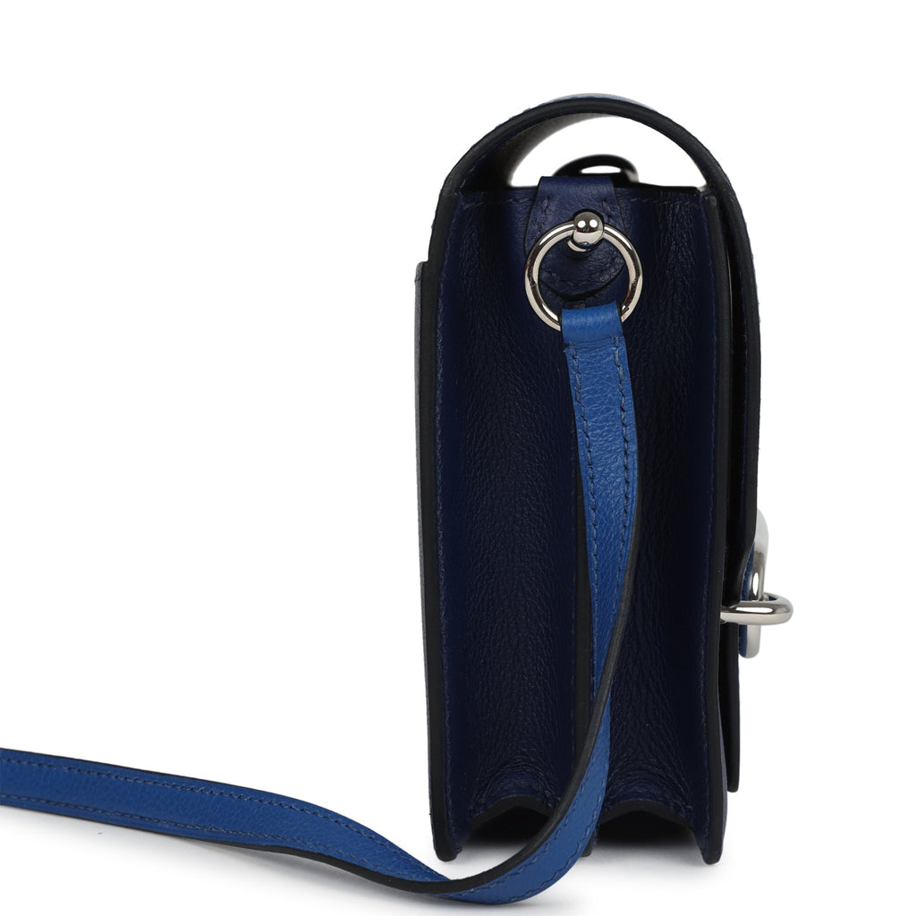Hermes Mini Sac Roulis Bi-color Bleu Saphir and Bleu France Evercolor Palladium Hardware - Image 4