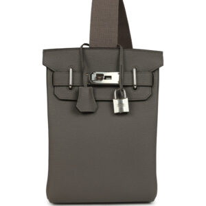Hermes HAC A Dos PM Backpack Etain Togo Palladium Hardware