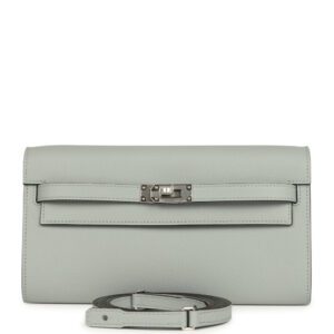 Hermes Kelly Wallet To Go Gris Pantin Epsom Palladium Hardware