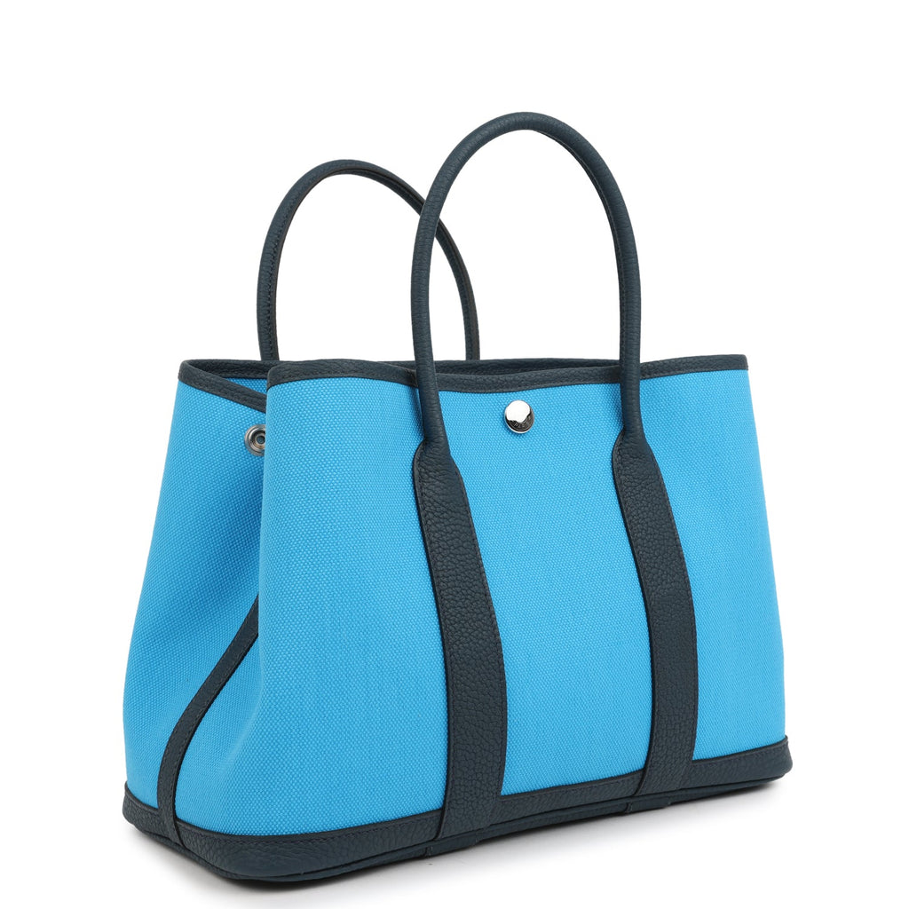 Hermes Garden Party 30 Bleu Riviera Officier Canvas and Bleu de Prusse Negonda Palladium Hardware - Image 3