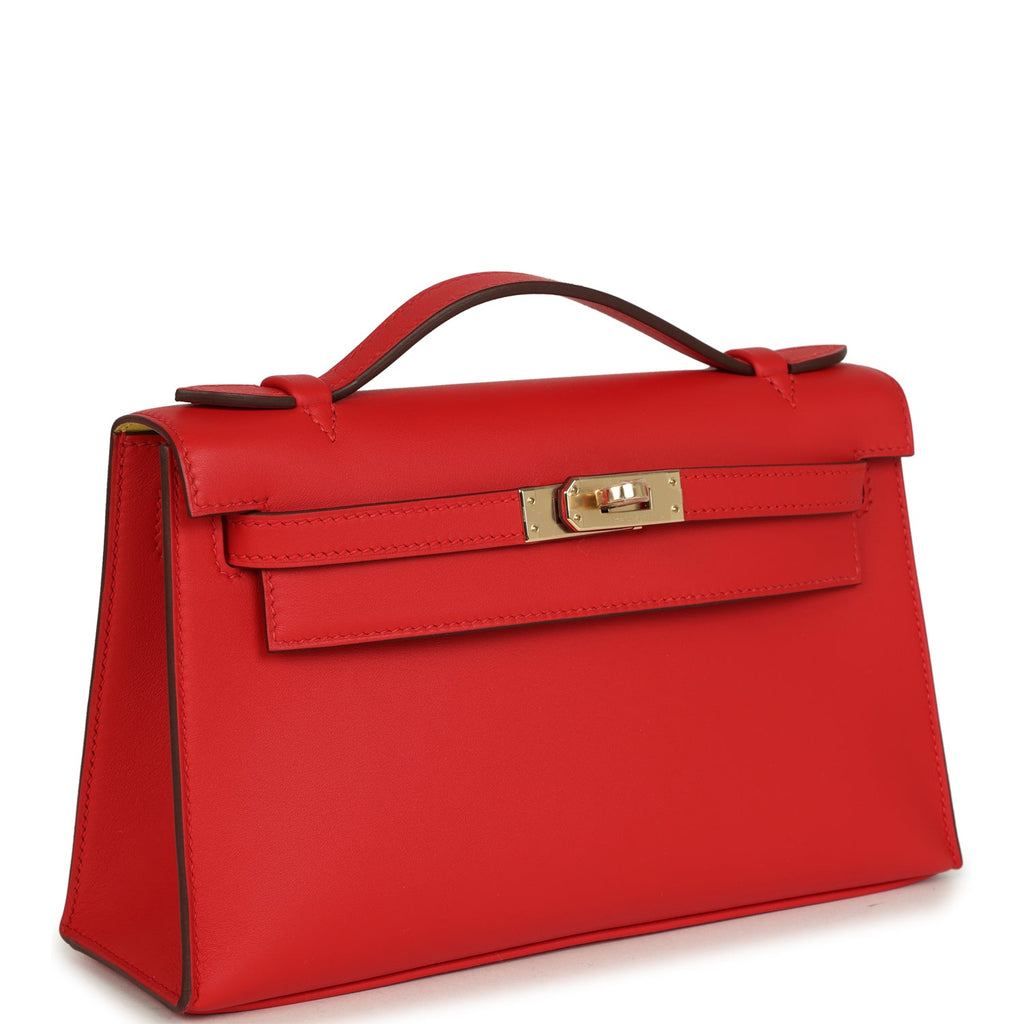 Hermes Special Order (HSS) Kelly Pochette Rouge de Coeur Verso Swift Permabrass Hardware - Image 3