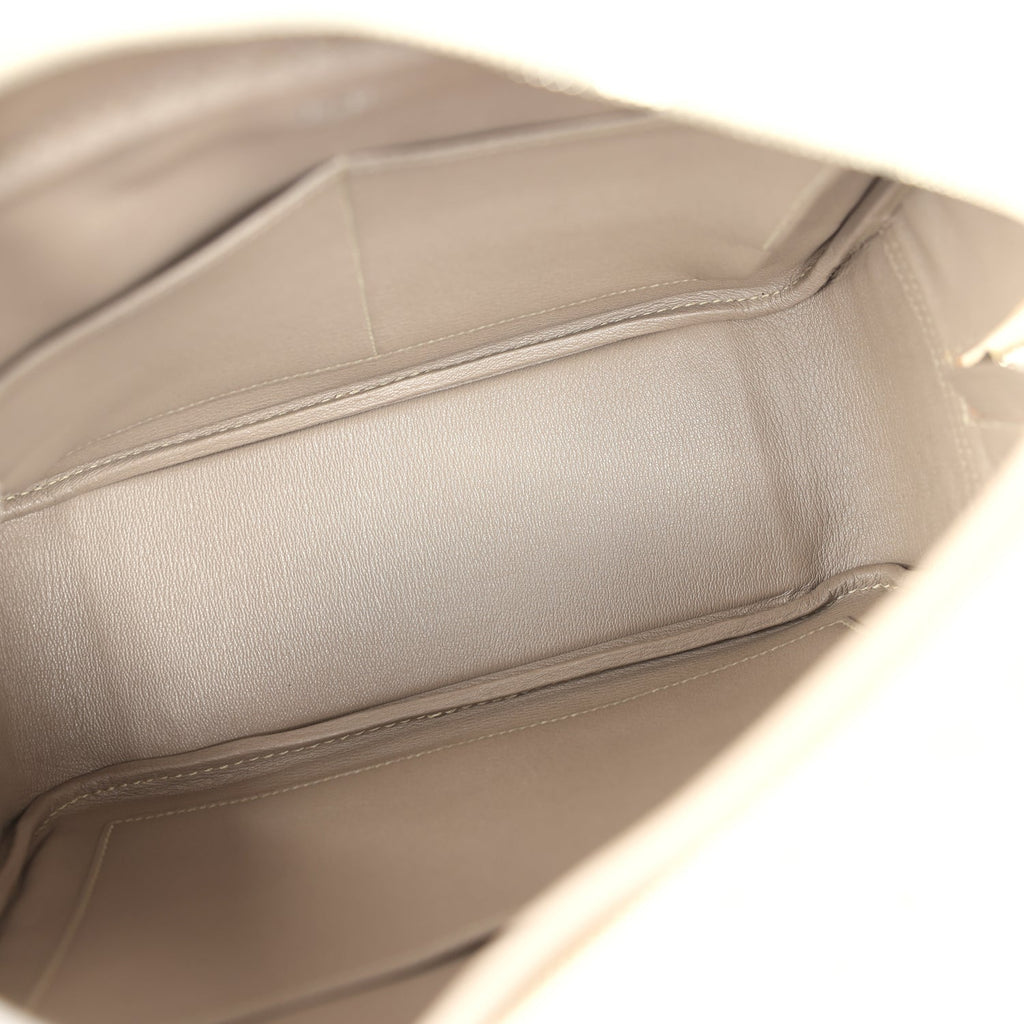 Pre-owned Hermes Plume 28 Himalaya Matte Niloticus Crocodile Palladium Hardware - Image 9