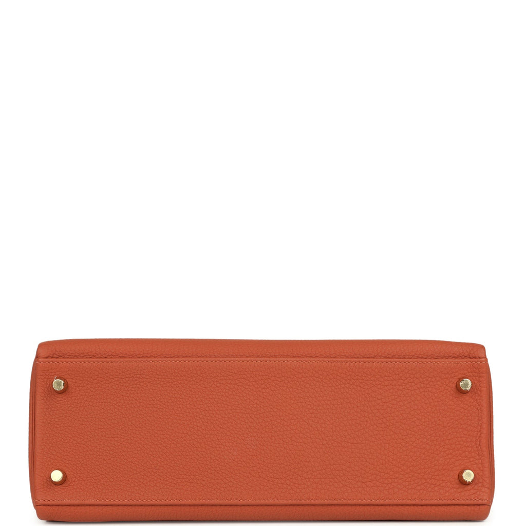 Pre-owned Hermes Special Order (HSS) Kelly Retourne 32 Cuivre Verso Togo Gold Hardware - Image 7