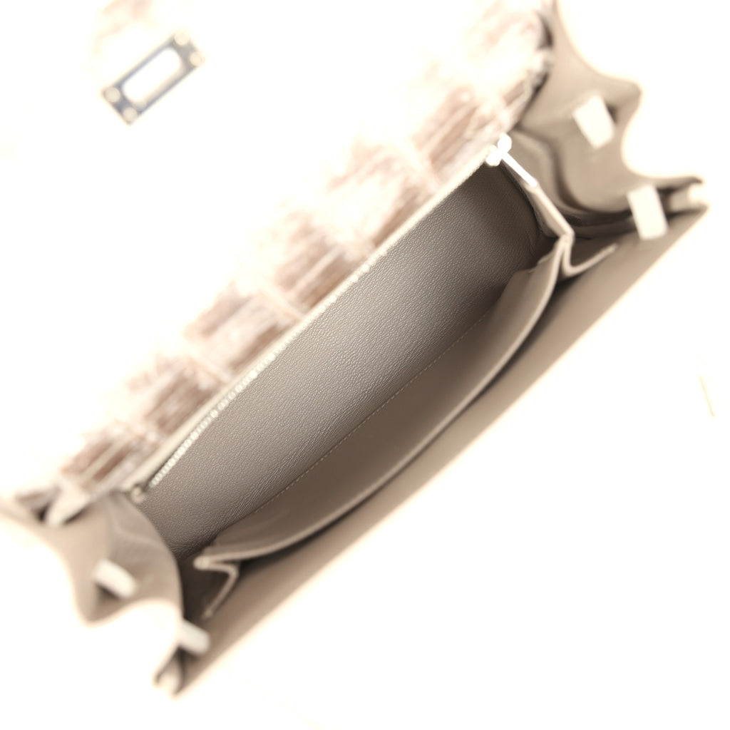 Hermes Kelly Retourne 25 Himalaya Niloticus Crocodile Palladium Hardware - Image 9