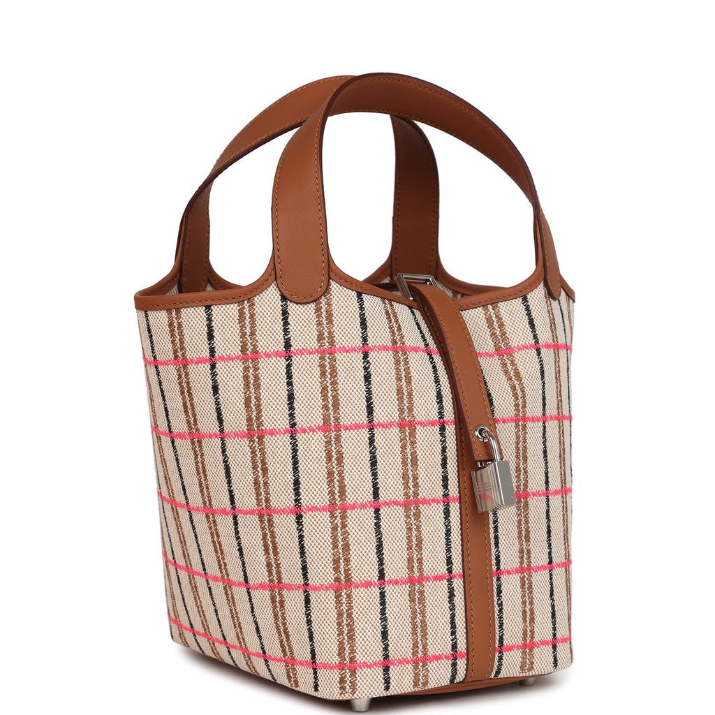 Hermes Picotin Lock 18 Gold, Ecru-Beige, Rose Pop, Black Toile H and Fauve Swift and Toile H Palladium Hardware - Image 3