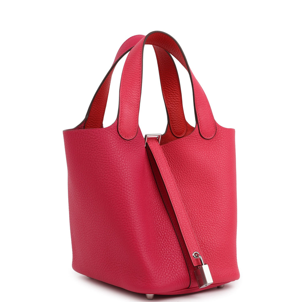 Hermes Picotin Lock 18 Casaque Rose Extreme and Rose Mexico Palladium Hardware - Image 3