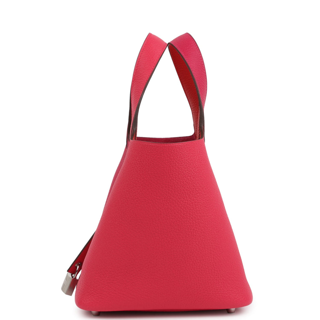 Hermes Picotin Lock 18 Casaque Rose Extreme and Rose Mexico Palladium Hardware - Image 4