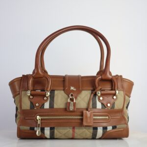 Burberry Camel House Check Shoulder Bag