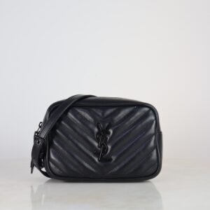YSL Black Lou Quilted Belt Bag