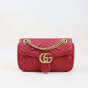 Gucci Red GG Medium Marmont Crossbody Bag