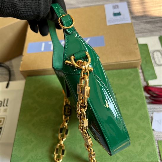 Jackie 1961 mini shoulder bag Green patent leather - GB064 - Image 5
