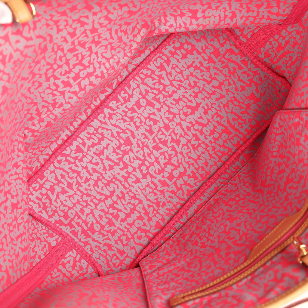 Pre-owned Louis Vuitton X Stephen Sprouse Neverfull GM Fuchsia Pink Monogram Graffiti Gold Hardware - Image 8