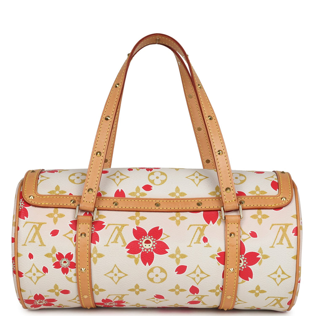 Vintage Louis Vuitton X Takashi Murakami Cream and Red Cherry Blossom Papillon Gold Hardware - Image 5