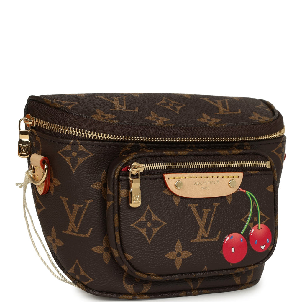 Louis Vuitton X Takashi Murakami Mini Bumbag Cherry Brown Monogram Gold Hardware - Image 4