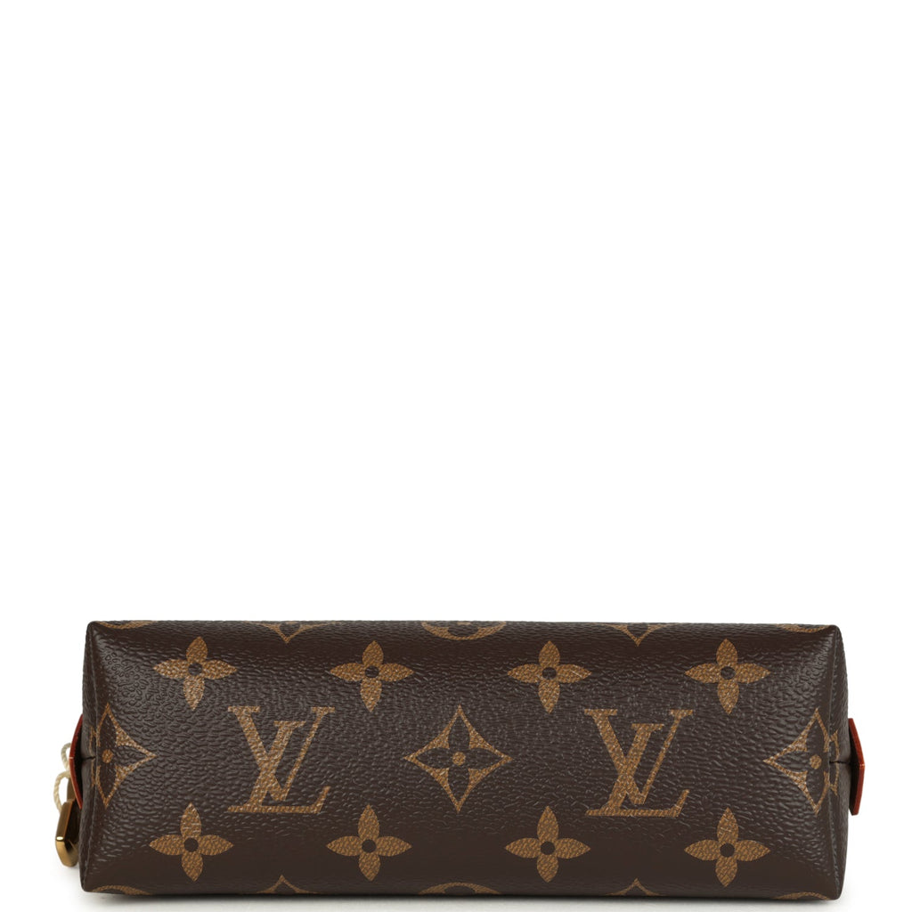 Louis Vuitton X Takashi Murakami Cherry Cosmetic Pouch Brown Monogram Gold Hardware - Image 7