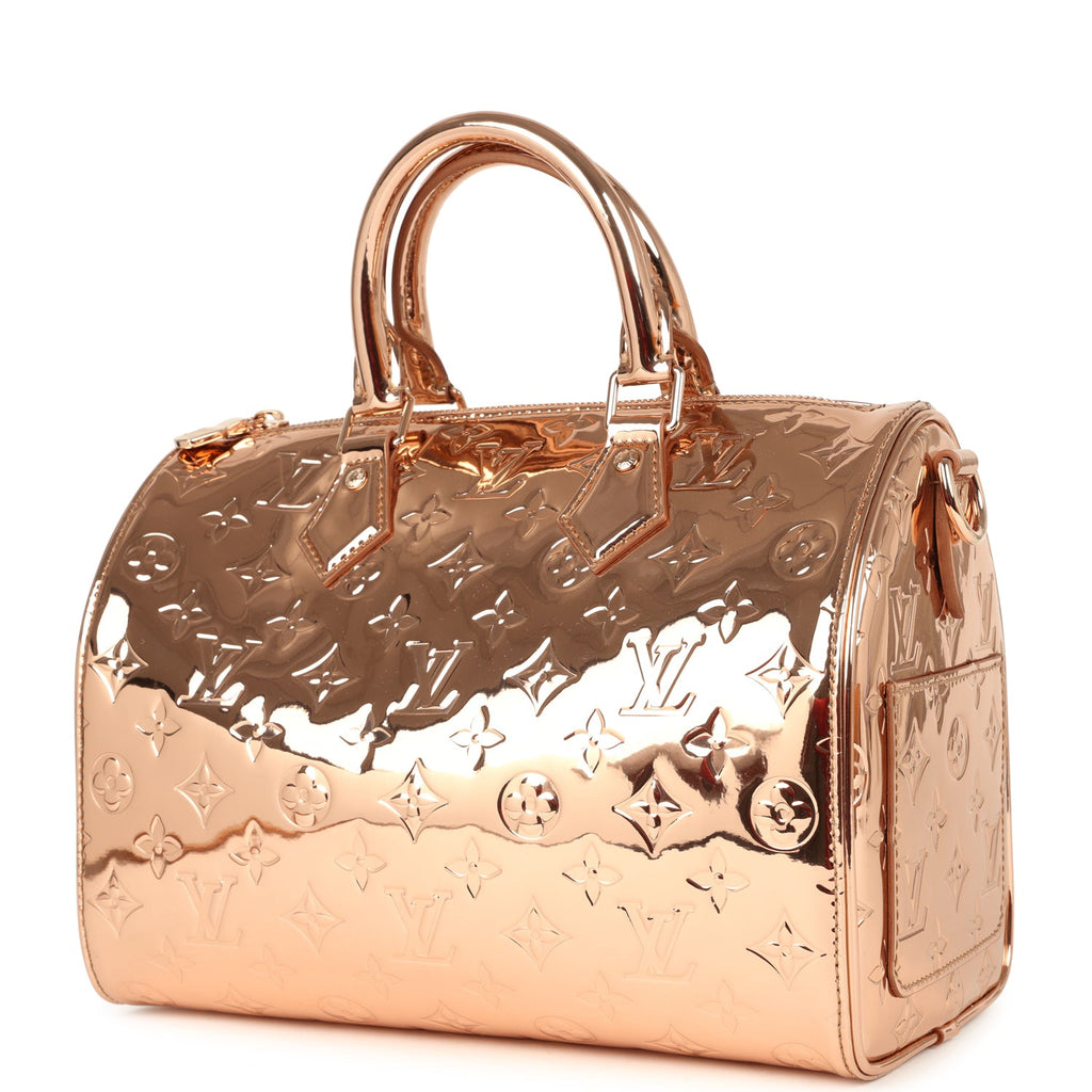 Louis Vuitton Speedy 25 Bandouliere Copper Monogram Miroir Rose Gold Hardware - Image 6