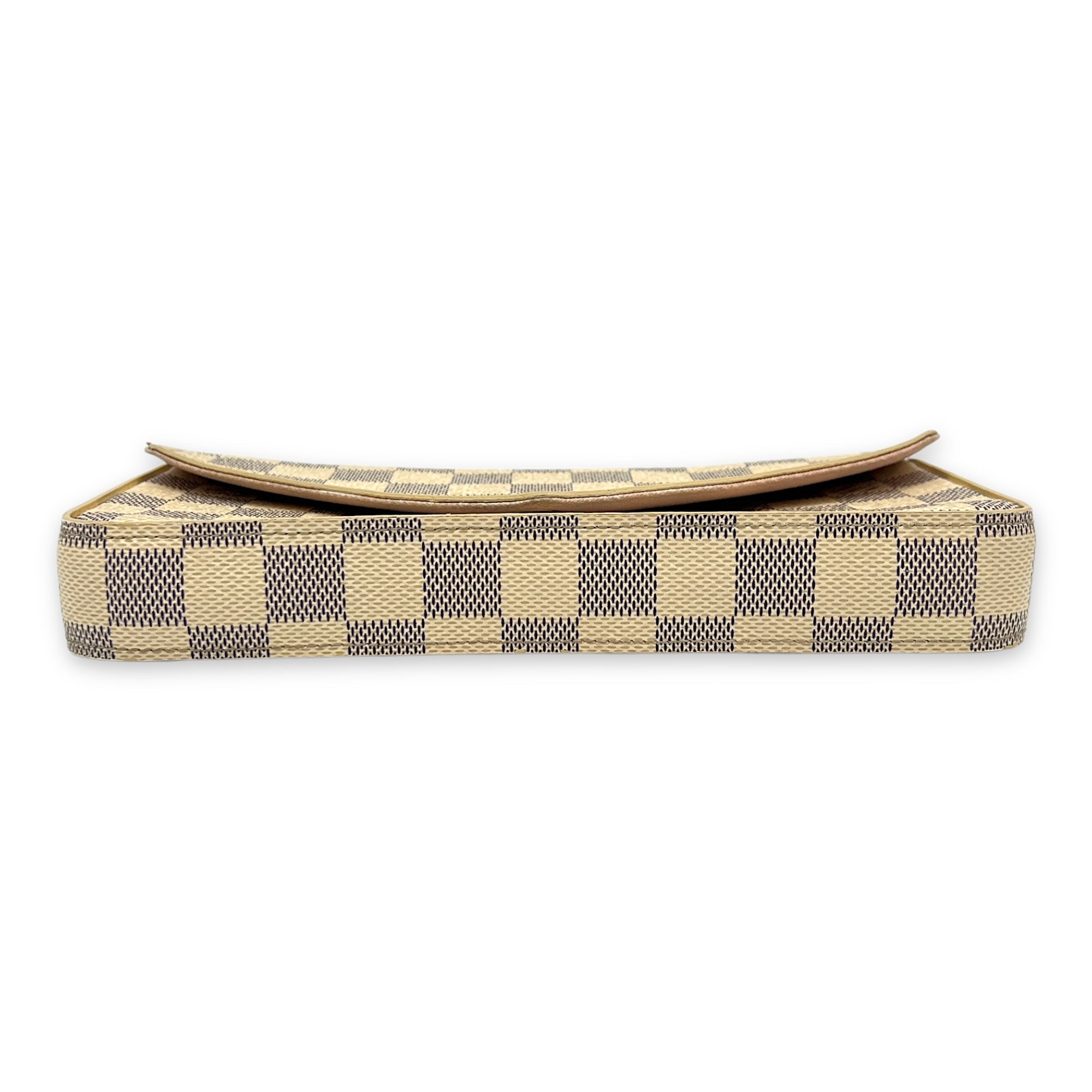 Felicie Damier Azur Wallet On Chain in Coated Canvas, Gold hardware - Image 6