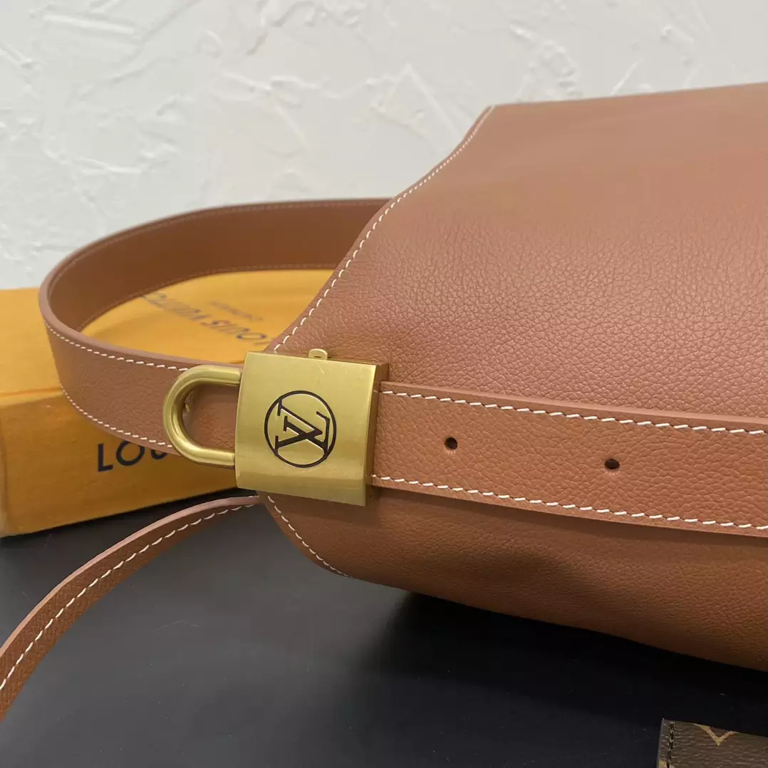 Low Key Hobo MM Cognac Brown Grained Calfskin - Repbags.ru - Image 5