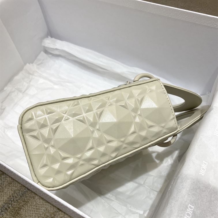 Mini Lady Dior Bag Latte Cannage Calfskin - Image 7