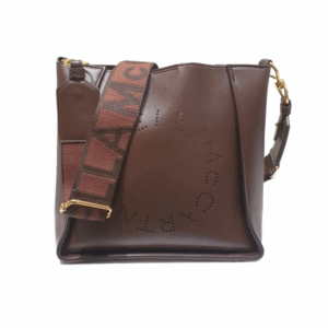Stella Mccartney Dark Brown Mini Logo Crossbody Bag