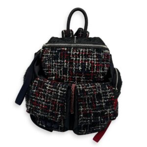 Astronaut Backpack Multi-colour in Tweed, Silver hardware
