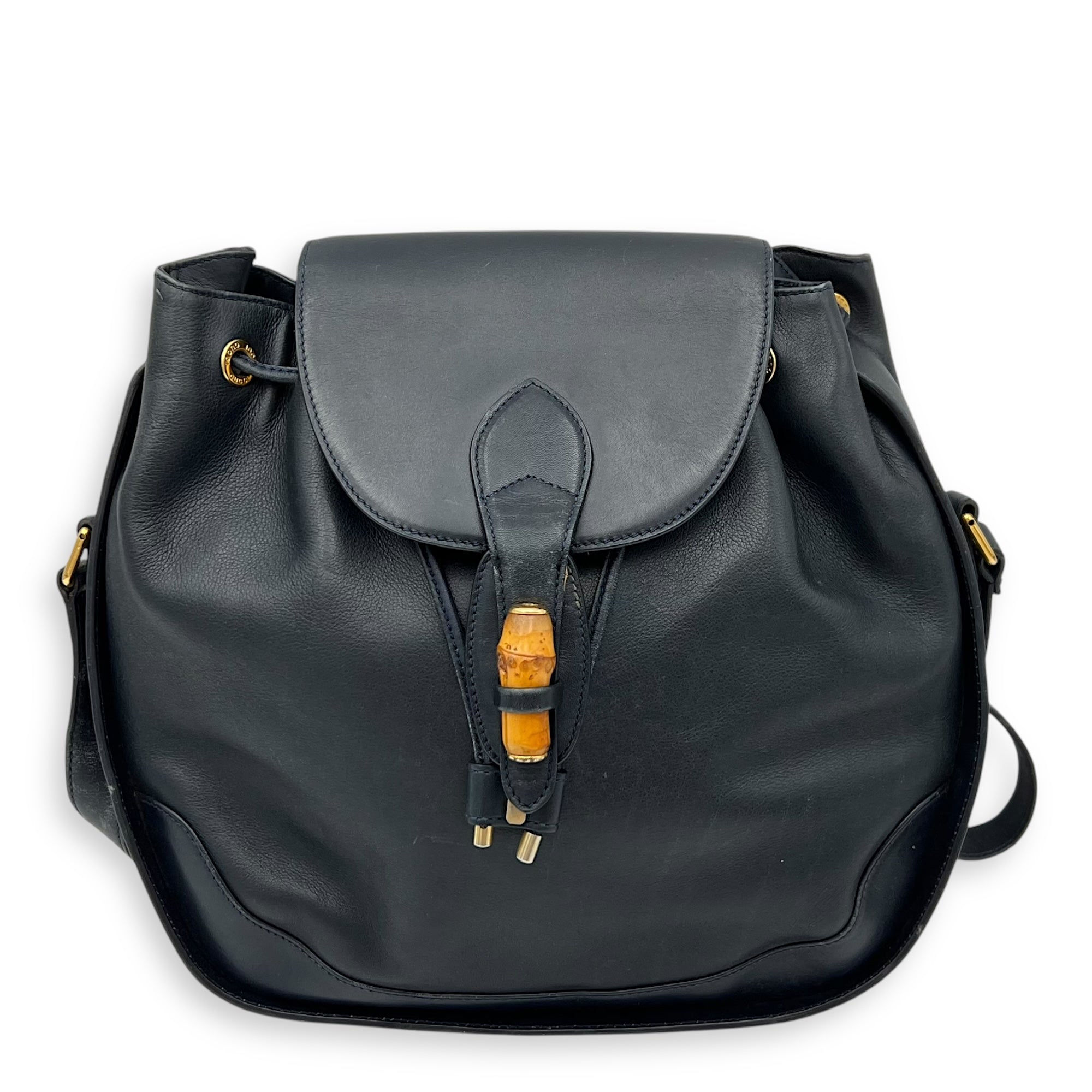 Bamboo Shoulder Bag Blue in Calfskin