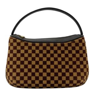 Damier Sauvage Tigre Brown Top Handle Bag in Pony Hair, Gold hardware