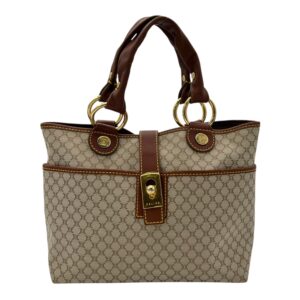 Macadam Shoulder Bag White in Coated Canvas, Gold hardware