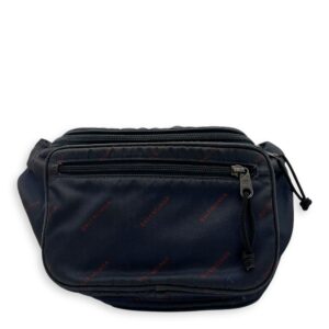 Logo Blue Belt Bag in Nylon, Silver hardware