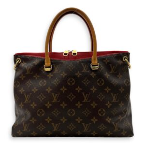 Pallas Top Handle Bag Brown in Monogram Coated Canvas, Gold hardware