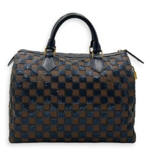 Limited Edition Speedy 30 Brown Top Handle Bag in Damier Paillettes, Gold hardware
