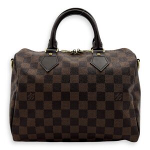 Speedy Bandouliere Top Handle Bag 25 Brown in Coated Canvas, Gold hardware