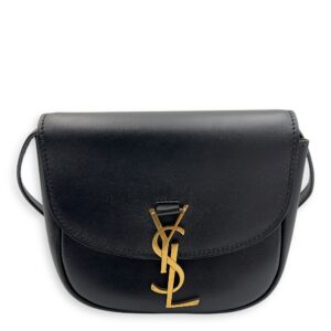 Kaia Crossbody Bag Black in Calfskin, Gold hardware