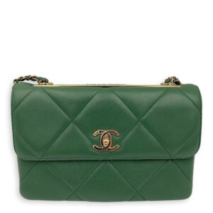 Trendy CC Black Top Handle Bag in Calfskin, Gold hardware