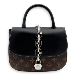 Chain It Top Handle Bag Brown in Monogram Coated Canvas, Silver hardware