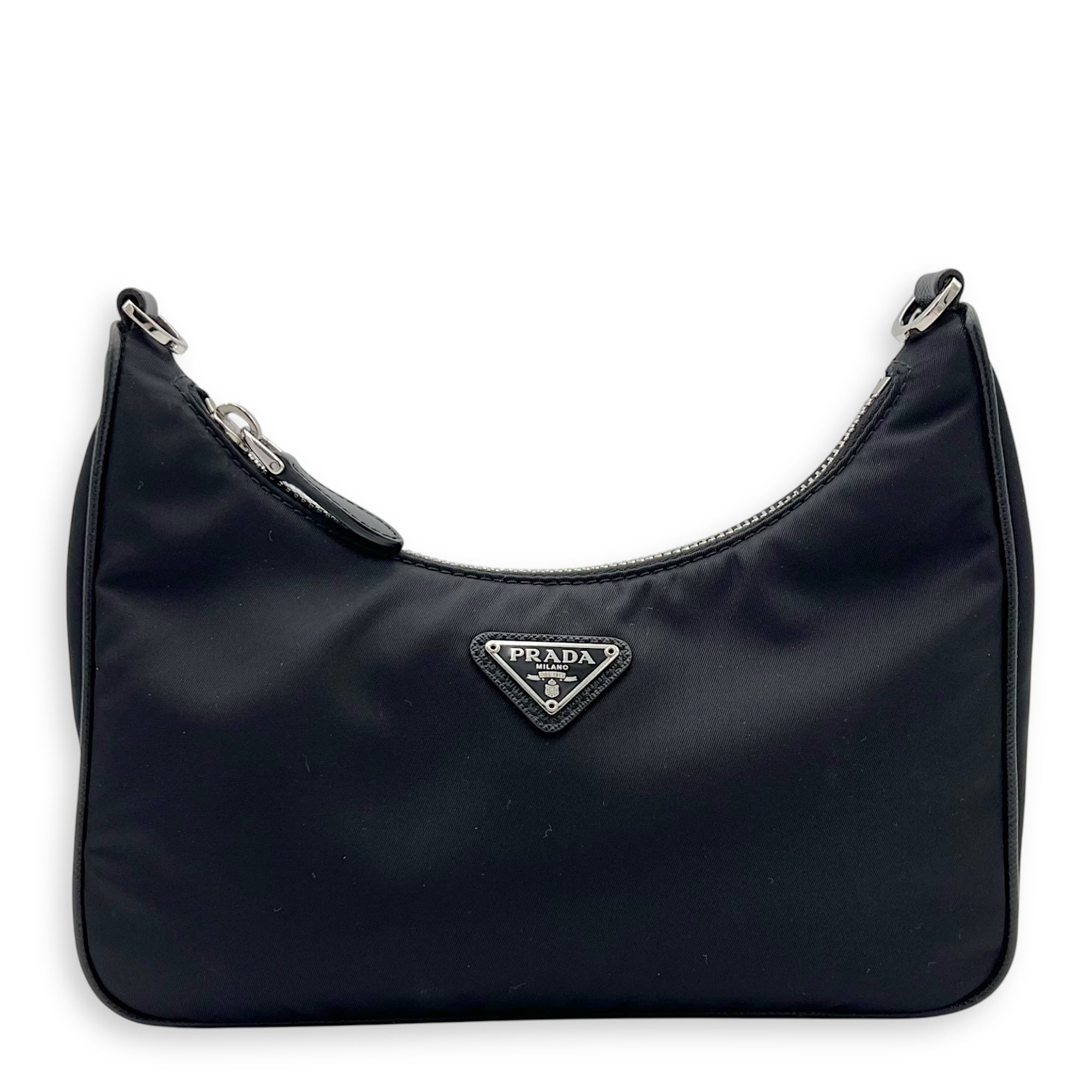 Re-Edition 2005 Crossbody Bag Black in Re-Nylon, Silver hardware