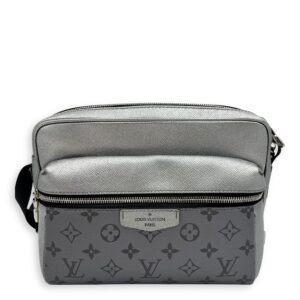 Logo Silver Messenger in Monogram Coated Canvas, Silver hardware