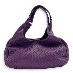 Intrecciato Hobo Purple in Nappa Leather, Gunmetal hardware
