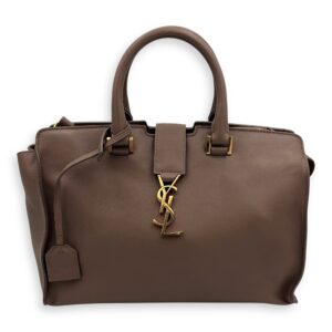 Cabas Top Handle Bag Beige in Calfskin, Gold hardware