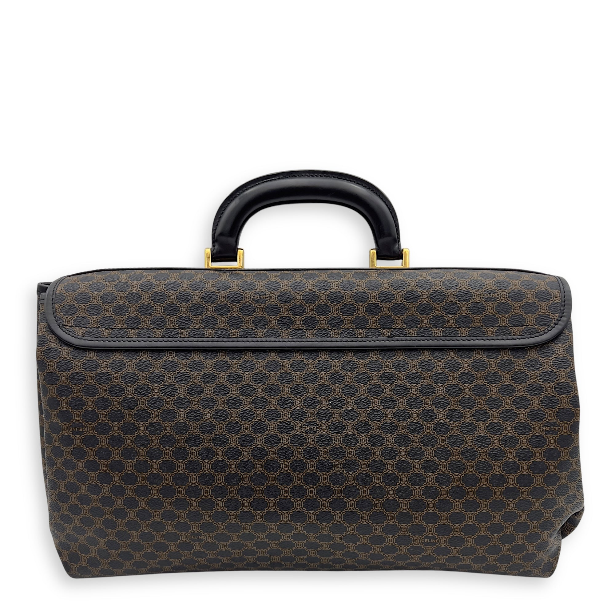 Vintage Macadam Blason Brown Briefcase in Coated Canvas, Gold hardware - Image 3