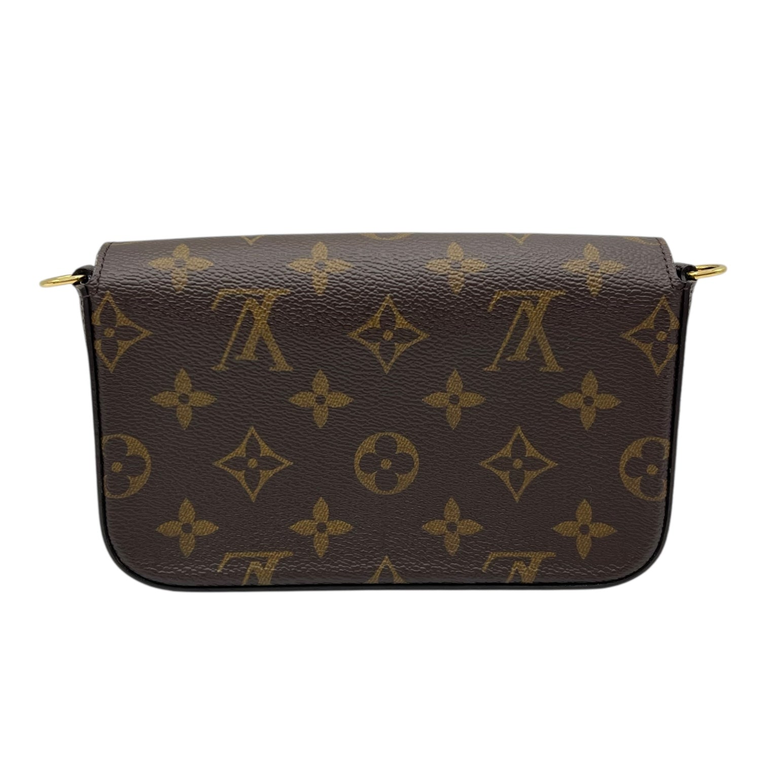Felicie Strap and Go Wallet On Chain Brown in Monogram Coated Canvas, Gold hardware - Image 3