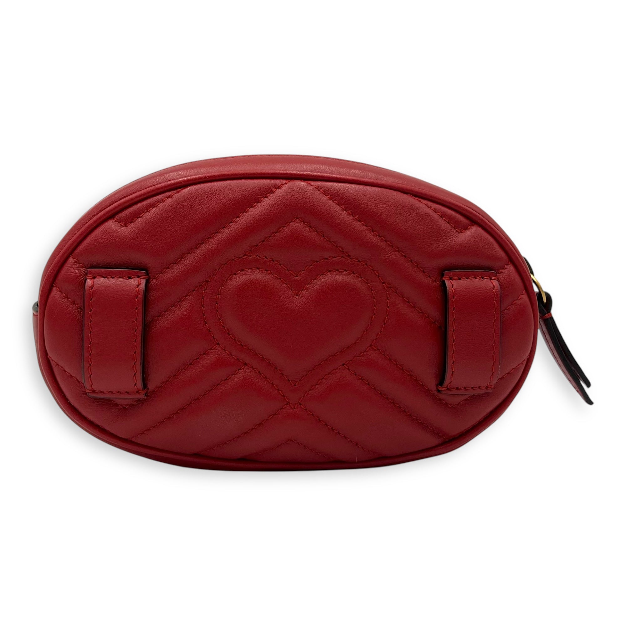 GG Marmont 85cm Red Belt Bag in Calfskin, Gold hardware - Image 3