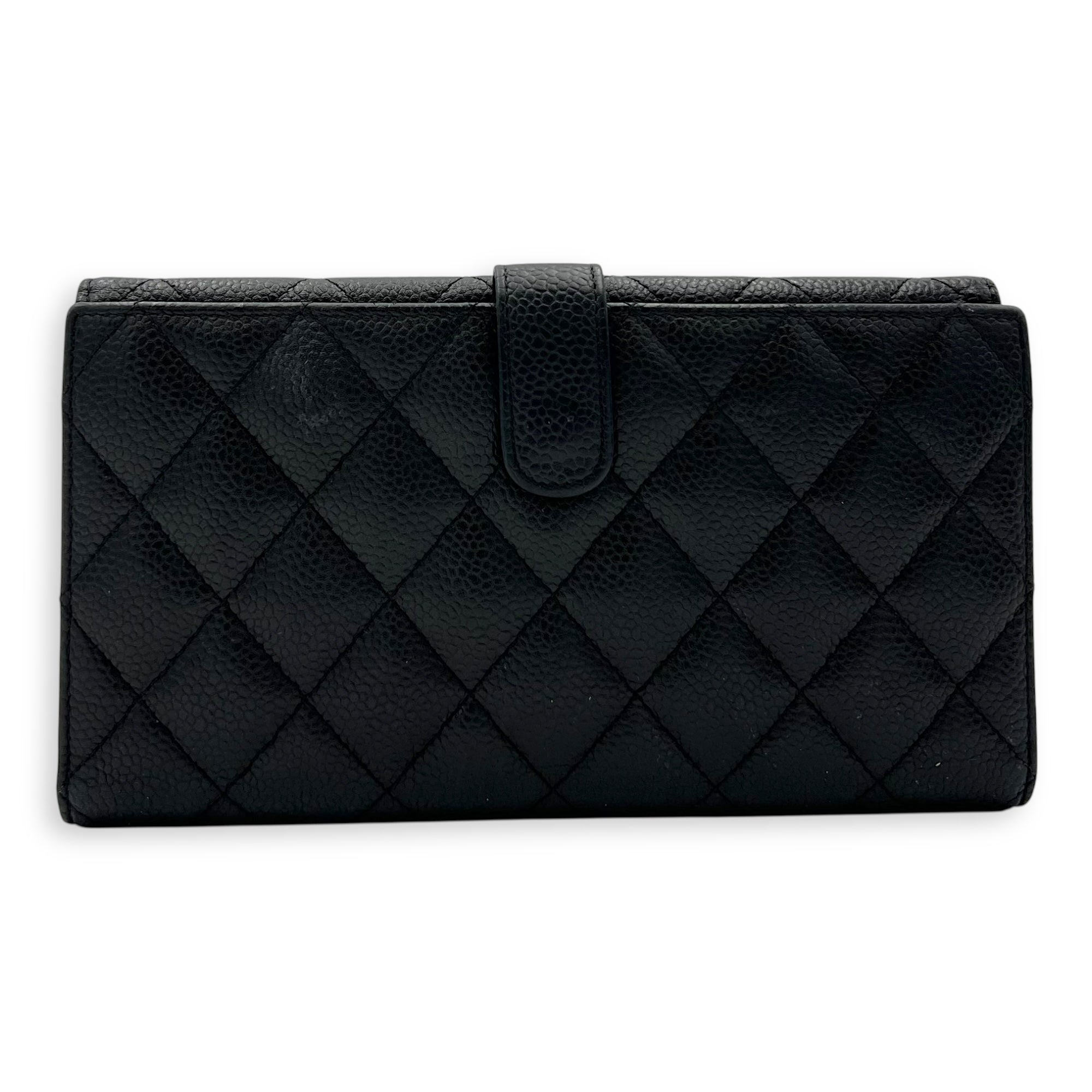 CC Wallet Black in Caviar Leather, Silver hardware - Image 3