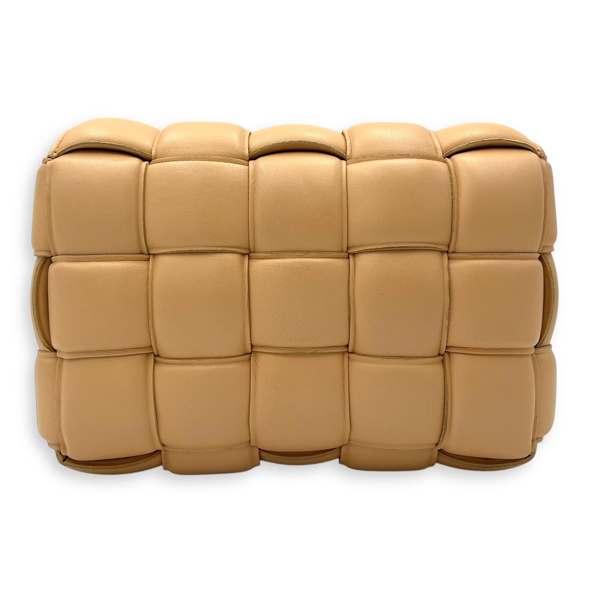 Cassette Shoulder Bag Beige in Lambskin, Gold hardware - Image 3