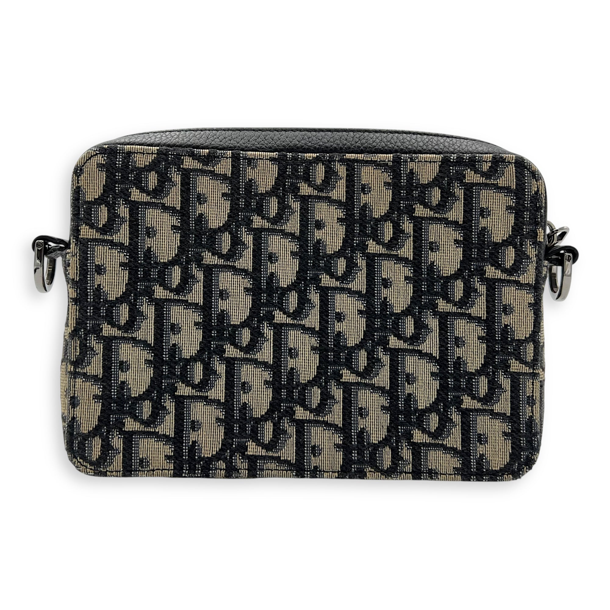 Oblique Mini Blue Camera Bag in Jacquard, Silver hardware - Image 3