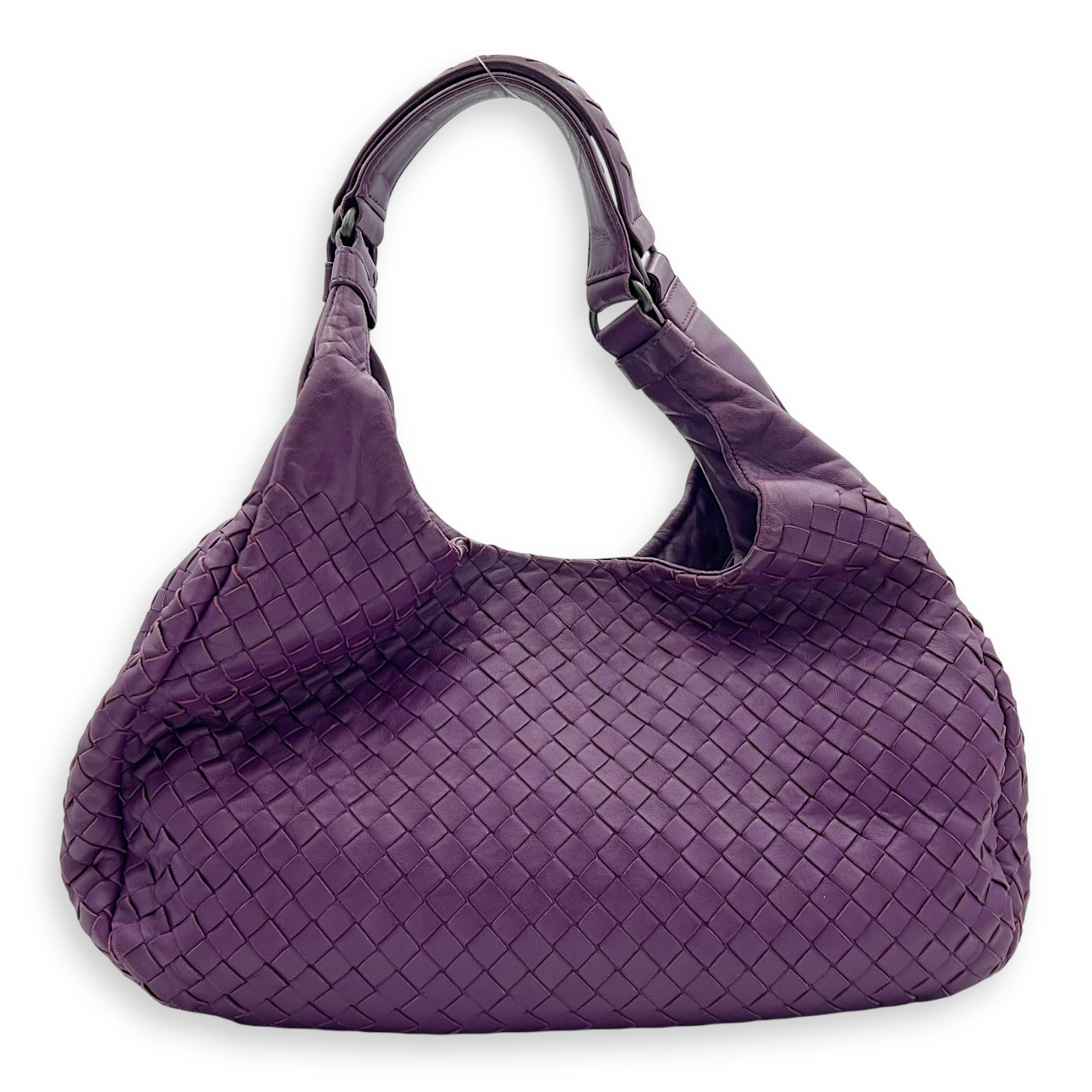 Intrecciato Hobo Purple in Nappa Leather, Gunmetal hardware - Image 3