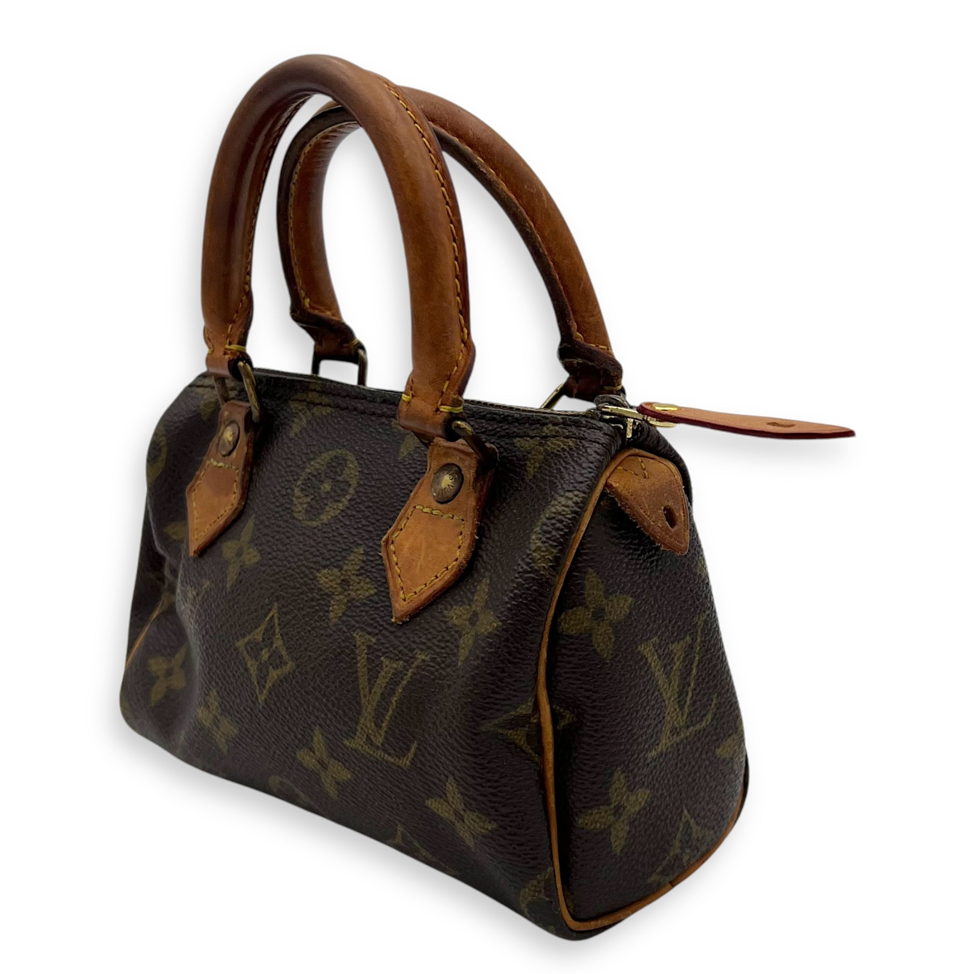 Speedy Crossbody Bag Nano Brown in Monogram Coated Canvas, Gold hardware - Image 4
