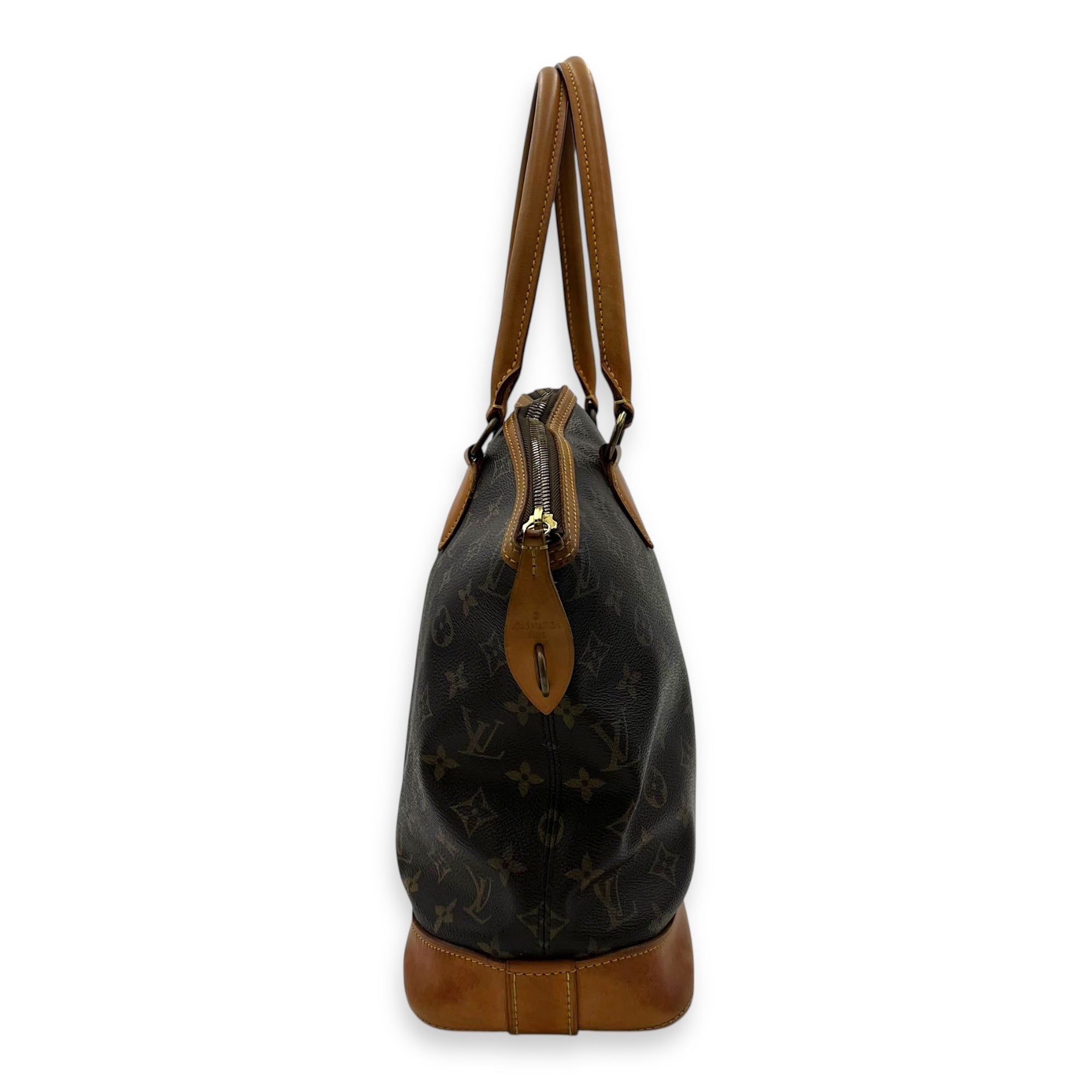 Lockit Brown Top Handle Bag in Monogram Coated Canvas, Gold hardware - Image 4