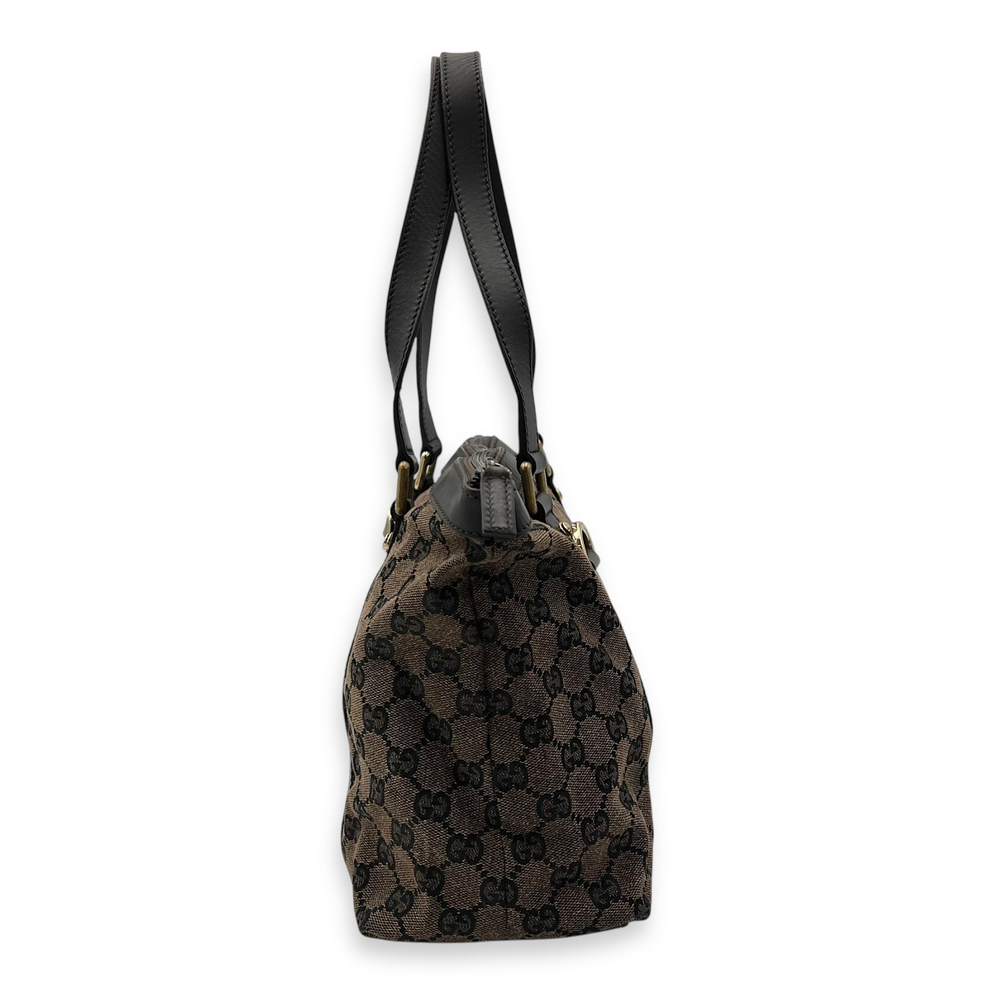 GG Shoulder Bag Brown in Canvas, Gold hardware - Image 4