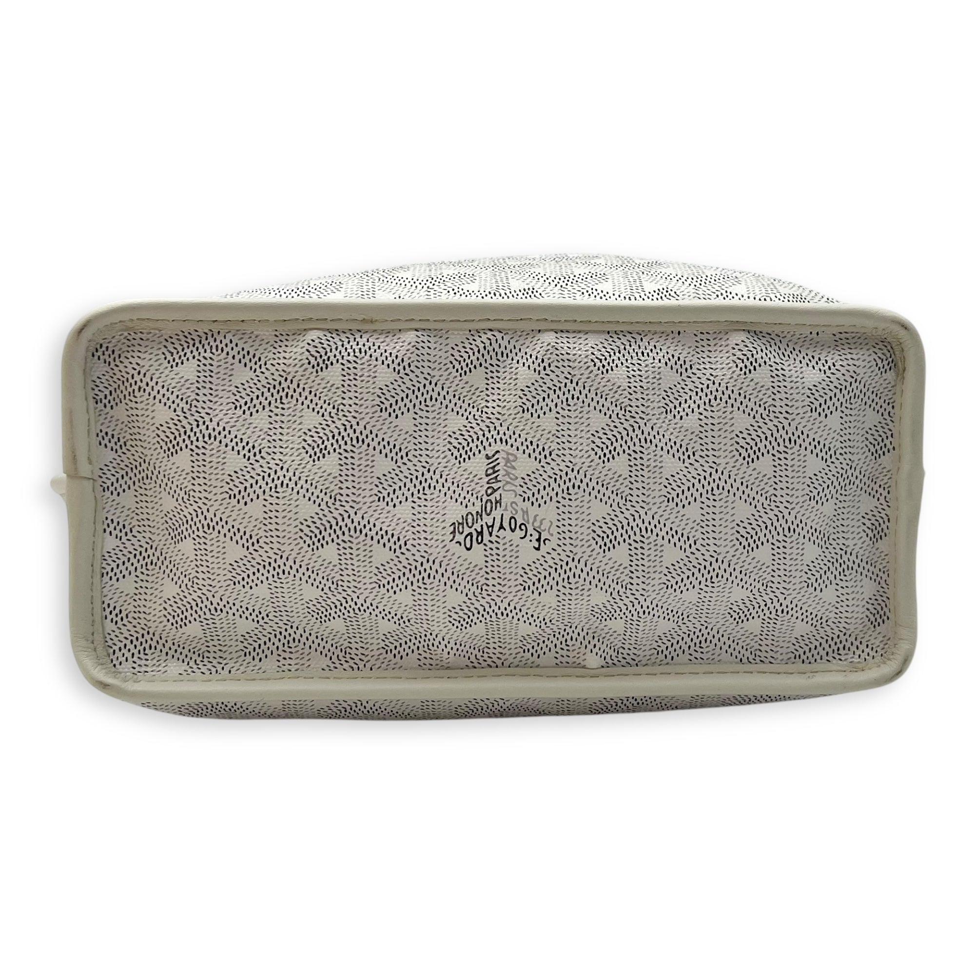 Anjou Tote Bag Mini White in Coated Canvas, Silver hardware - Image 6